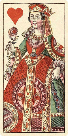 Queen of Hearts (Bauern Hochzeit Deck) White Modern Wood Framed Art Print with Double Matting by Gobl, Andreas Benedictus