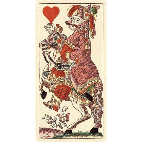 Knight of Hearts (Bauern Hochzeit Deck) Black Modern Wood Framed Art Print by Gobl, Andreas Benedictus