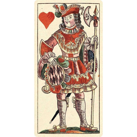 Knave of Hearts (Bauern Hochzeit Deck) White Modern Wood Framed Art Print by Gobl, Andreas Benedictus
