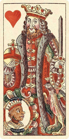 King of Hearts (Bauern Hochzeit Deck) Black Ornate Wood Framed Art Print with Double Matting by Gobl, Andreas Benedictus