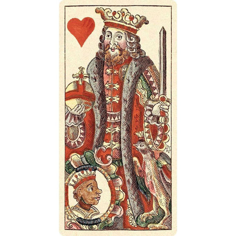 King of Hearts (Bauern Hochzeit Deck) Black Modern Wood Framed Art Print with Double Matting by Gobl, Andreas Benedictus