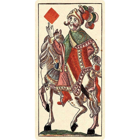 Knight of Diamonds (Bauern Hochzeit Deck) Black Modern Wood Framed Art Print with Double Matting by Gobl, Andreas Benedictus