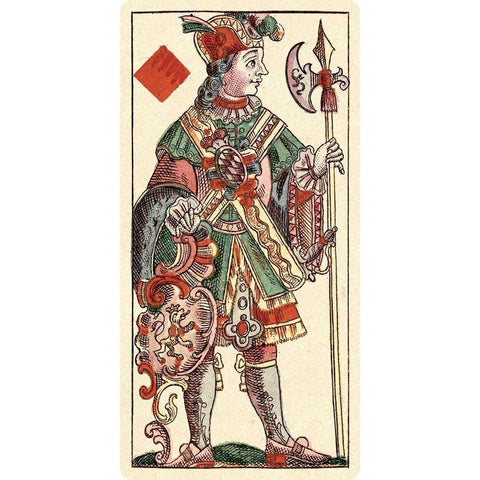 Knave of Diamonds (Bauern Hochzeit Deck) Gold Ornate Wood Framed Art Print with Double Matting by Gobl, Andreas Benedictus