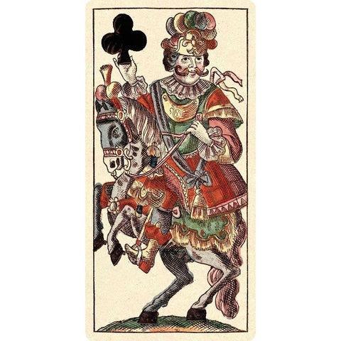Knight of Clubs (Bauern Hochzeit Deck) White Modern Wood Framed Art Print by Gobl, Andreas Benedictus