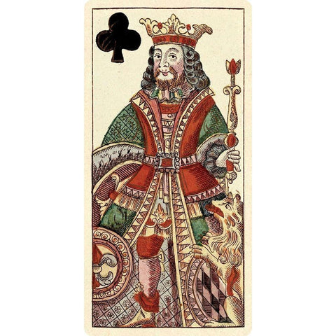 King of Clubs (Bauern Hochzeit Deck) Black Modern Wood Framed Art Print with Double Matting by Gobl, Andreas Benedictus