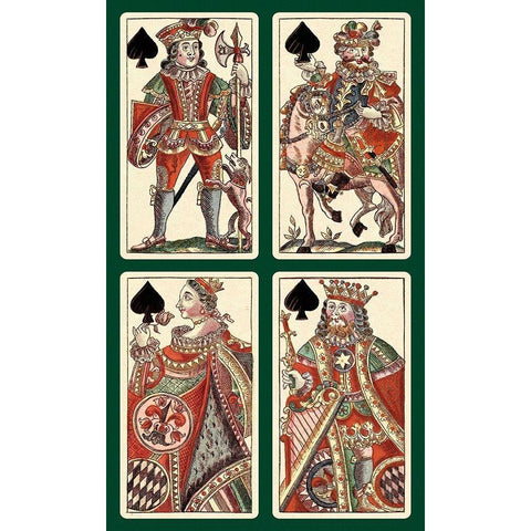 Spades (Bauern Hochzeit Deck) Black Modern Wood Framed Art Print with Double Matting by Gobl, Andreas Benedictus