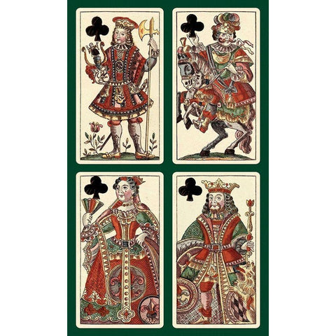 Clubs (Bauern Hochzeit Deck) Gold Ornate Wood Framed Art Print with Double Matting by Gobl, Andreas Benedictus