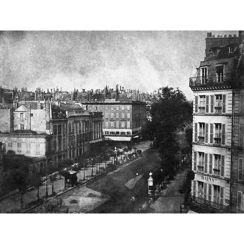 The Boulevards of Paris, May 1843 White Modern Wood Framed Art Print by Talbot, William