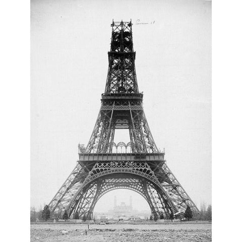 The Eiffel Tower, November 23, 1888 Gold Ornate Wood Framed Art Print with Double Matting by Durandelle, Louis-Emile