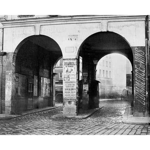 Paris, about 1865 - The Double Doorway, rue de la Ferronnerie White Modern Wood Framed Art Print by Marville, Charles