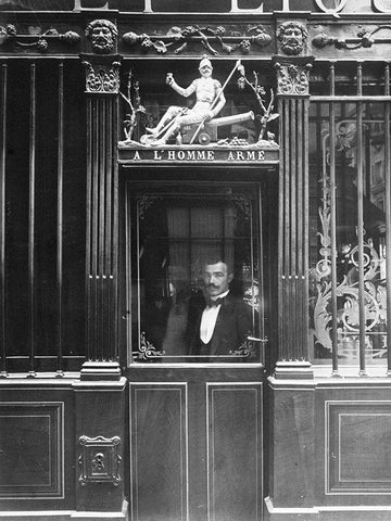 Paris, 1900 - Restaurant, rue des Blancs Manteaux White Modern Wood Framed Art Print with Double Matting by Atget, Eugene