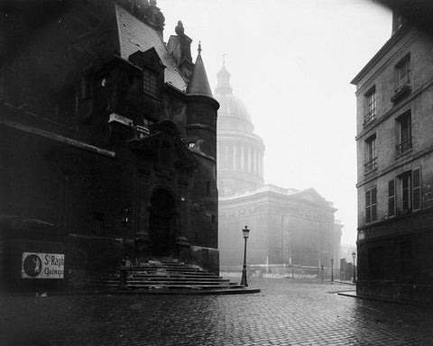 Paris, 1924 - The Pantheon White Modern Wood Framed Art Print with Double Matting by Atget, Eugene