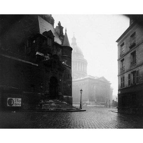 Paris, 1924 - The Pantheon Black Modern Wood Framed Art Print with Double Matting by Atget, Eugene