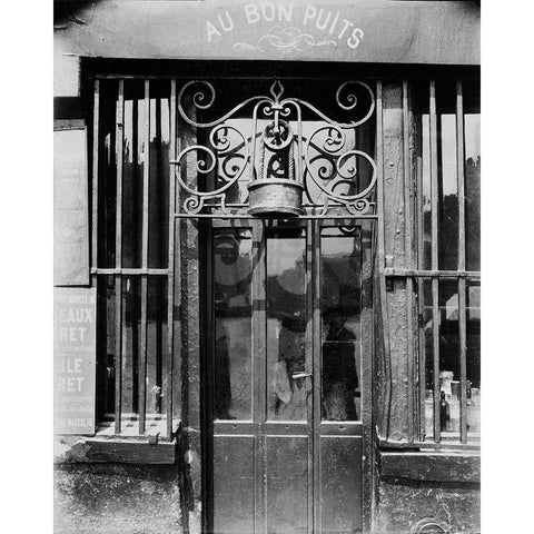 Paris, 1901 - Au bon puits, rue Michel Le Conte Black Modern Wood Framed Art Print with Double Matting by Atget, Eugene