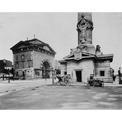 Paris, 1903-1904 - Ancienne Barriere du Trone (Tollbooth Pavilion and Column) Black Modern Wood Framed Art Print with Double Matting by Atget, Eugene