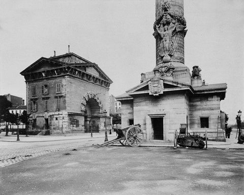 Paris, 1903-1904 - Ancienne Barriere du Trone (Tollbooth Pavilion and Column) Black Ornate Wood Framed Art Print with Double Matting by Atget, Eugene