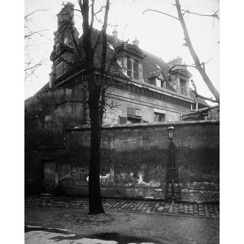 Paris, 1923 - Old Convent, avenue d lObservatoire White Modern Wood Framed Art Print by Atget, Eugene