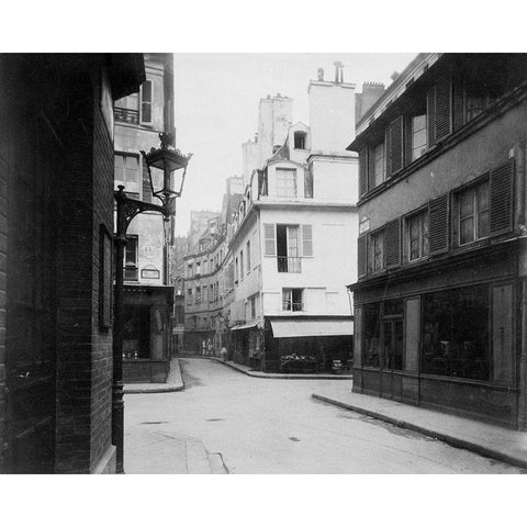 Paris, 1922 - Rue Cardinale Black Modern Wood Framed Art Print with Double Matting by Atget, Eugene