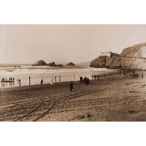 The Cliff House, San Francisco, about 1879-1880 Black Modern Wood Framed Art Print with Double Matting by Watkins, Carleton