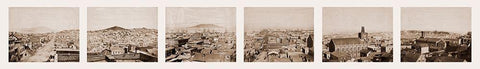 Six-part Panorama of San Francisco, 1855-1856 Black Ornate Wood Framed Art Print with Double Matting by Watkins, Carleton