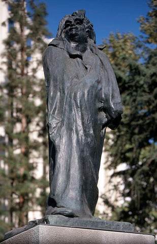 Monument to Honore de Balzac, 1897 White Modern Wood Framed Art Print with Double Matting by Rodin, Auguste