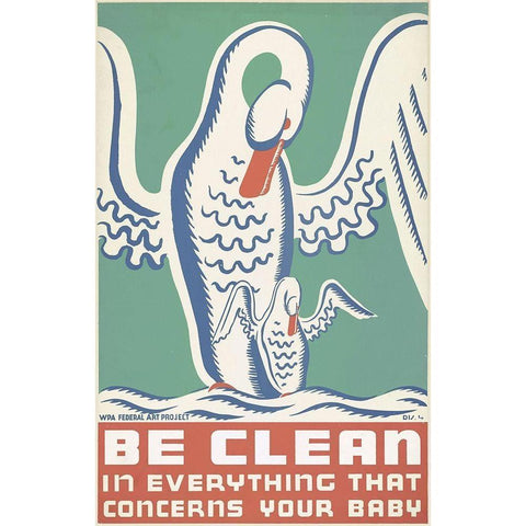 Be clean in everything that concerns your baby White Modern Wood Framed Art Print by Krause, Erik-Hans