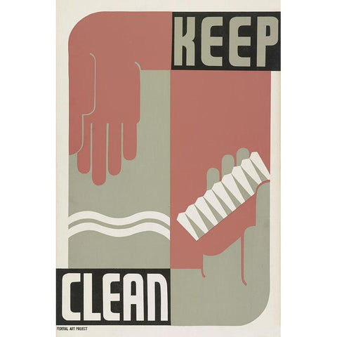 Keep clean Black Modern Wood Framed Art Print with Double Matting by Krause, Erik-Hans