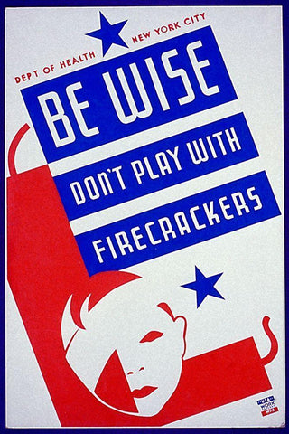 Be wise do not play with firecrackers Black Ornate Wood Framed Art Print with Double Matting by Bock, Vera