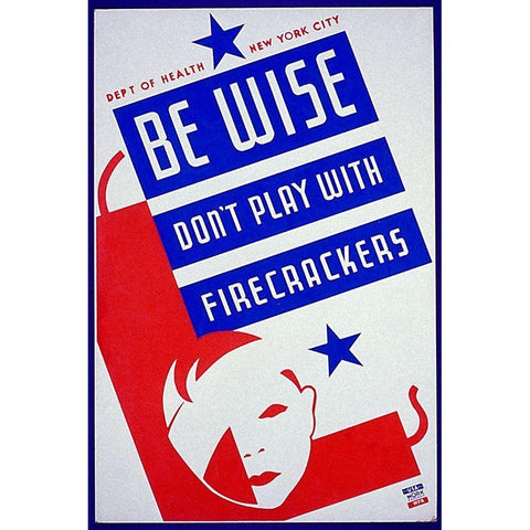 Be wise do not play with firecrackers White Modern Wood Framed Art Print by Bock, Vera