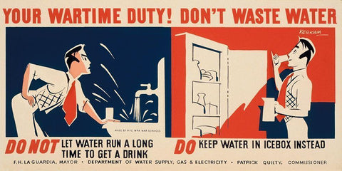 Do not let water run a long time to get a drink White Modern Wood Framed Art Print with Double Matting by Kerkam, Earl