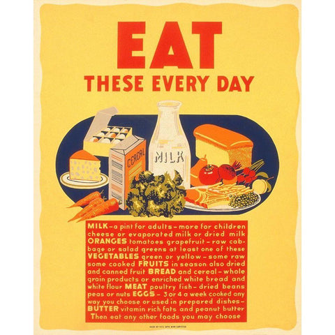 Eat these every day Black Modern Wood Framed Art Print with Double Matting by WPA