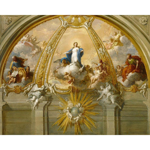 Immaculate Conception White Modern Wood Framed Art Print by Costanzi, Placido