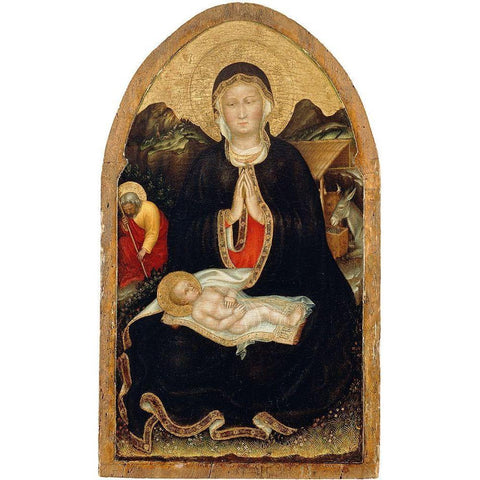 Nativity Black Modern Wood Framed Art Print with Double Matting by da Fabriano, Gentile
