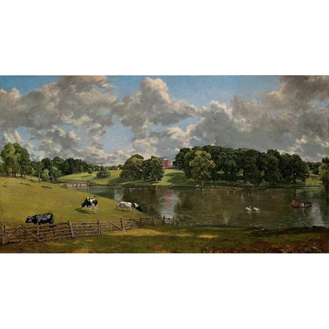 Wivenhoe Park, Essex, 1816 Gold Ornate Wood Framed Art Print with Double Matting by Constable, John