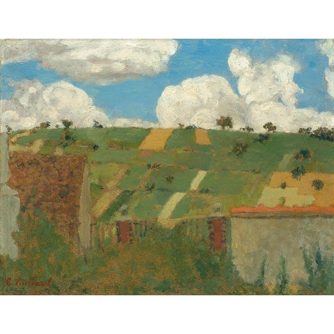 Landscape of the Ile-de-France, 1894 White Modern Wood Framed Art Print by Vuillard, Edouard