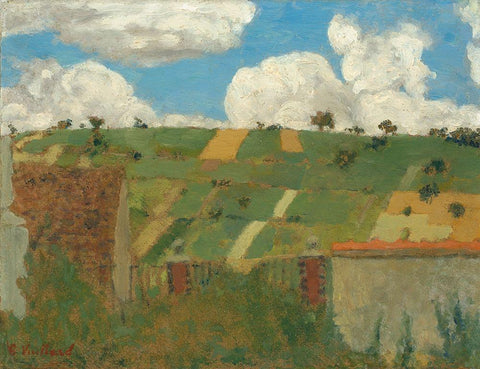 Landscape of the Ile-de-France, 1894 White Modern Wood Framed Art Print with Double Matting by Vuillard, Edouard