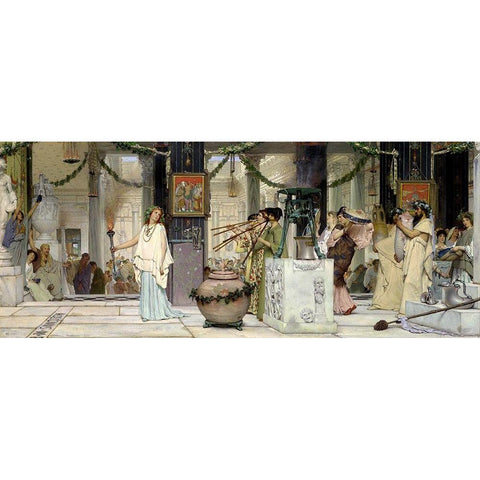 The Vintage Festival, 1871 White Modern Wood Framed Art Print by Alma-Tadema, Sir Lawrence