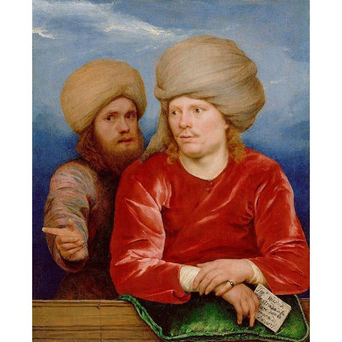 Double Portrait Gold Ornate Wood Framed Art Print with Double Matting by Sweerts, Michael