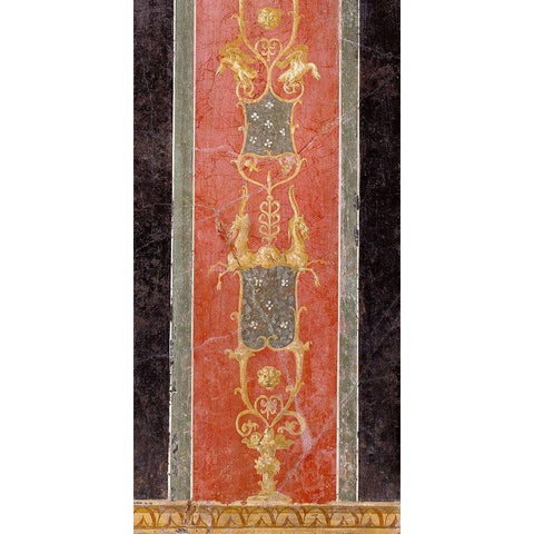 Wall Fragment with Grotesques Gold Ornate Wood Framed Art Print with Double Matting by Unknown 1st Century Roman Artisan