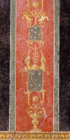 Wall Fragment with Grotesques White Modern Wood Framed Art Print with Double Matting by Unknown 1st Century Roman Artisan