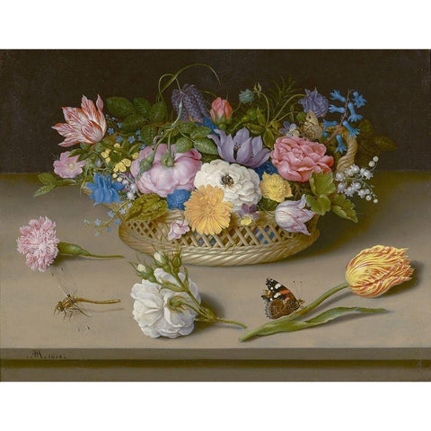 Flower Still Life White Modern Wood Framed Art Print by Bosschaert, Ambrosius