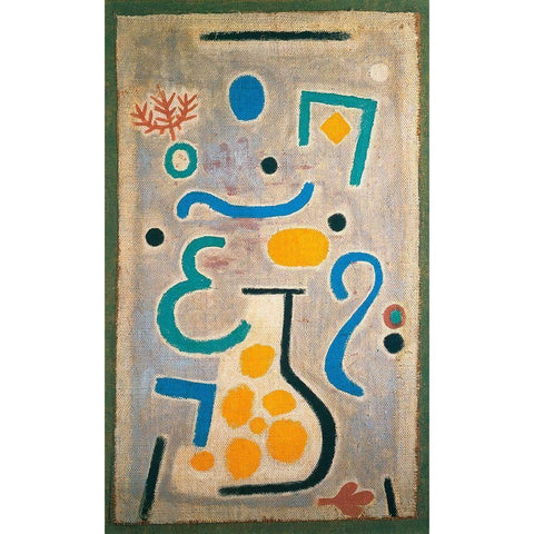 The Vase, 1938 Black Modern Wood Framed Art Print with Double Matting by Klee, Paul