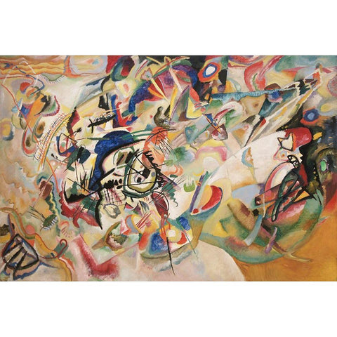 Composition VII, 1913 Black Modern Wood Framed Art Print with Double Matting by Kandinsky, Wassily