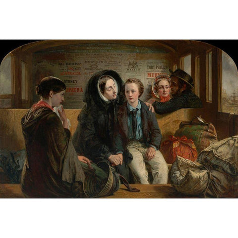 Second Class - The Parting, 1854 Gold Ornate Wood Framed Art Print with Double Matting by Solomom, Abraham