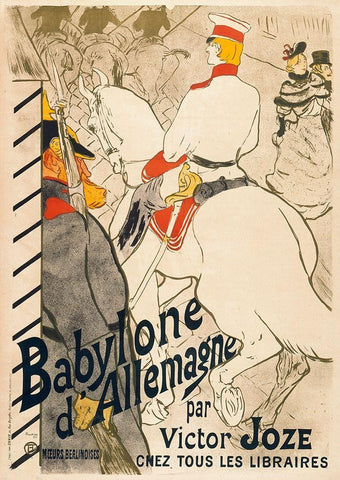 Babylone dAllemagne White Modern Wood Framed Art Print with Double Matting by de Toulouse-Lautrec, Henri
