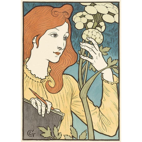 Salon des Cent Black Modern Wood Framed Art Print with Double Matting by Grasset, Eugene Samuel