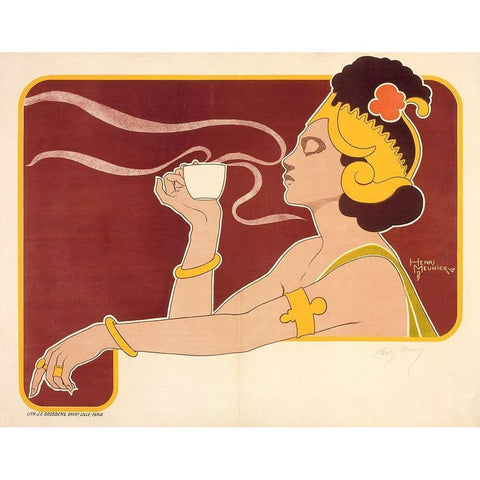 Rajah White Modern Wood Framed Art Print by Meunier, Henri Georges Jean Isidore