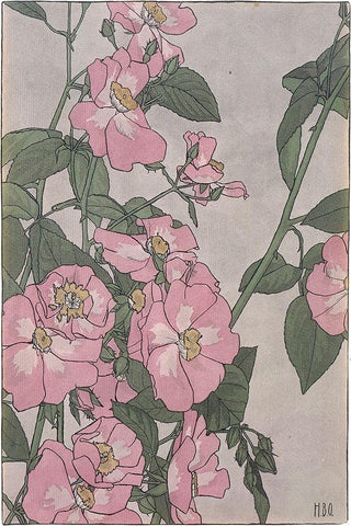 Prairie Rose Black Ornate Wood Framed Art Print with Double Matting by Overbeck, Hannah Borger