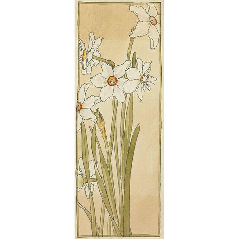 Poets Narcissus Black Modern Wood Framed Art Print by Overbeck, Hannah Borger