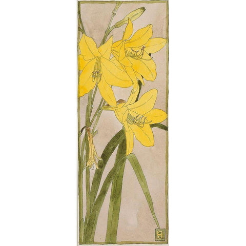 Yellow Daylily Black Modern Wood Framed Art Print by Overbeck, Hannah Borger